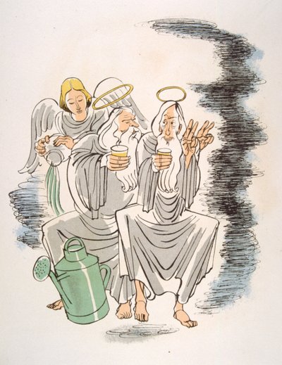 Humorous Wine Illustration 1946 by Julien Pavil
