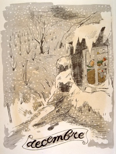 Humorous Wine Illustration 1946 by Julien Pavil