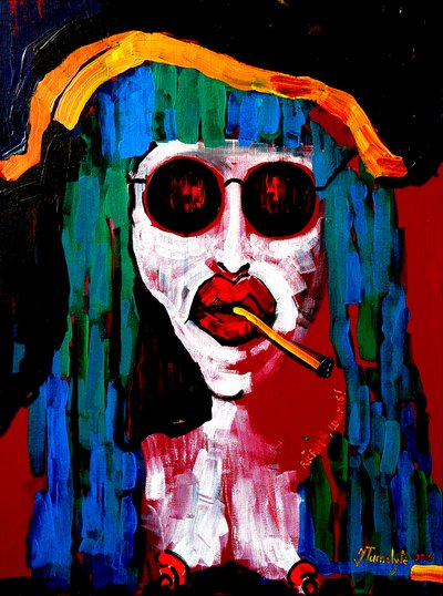 Cool Woman Smoker Portrait by Julija Belickienė