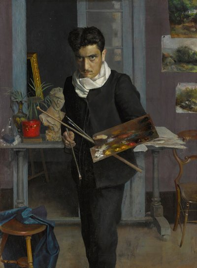 Self-portrait of the artist in his studio, 1898 by Julio Romero de Torres