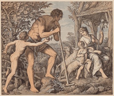 Adam and Eve after the Fall, Genesis, III by Julius (after) Schnorr von Carolsfeld