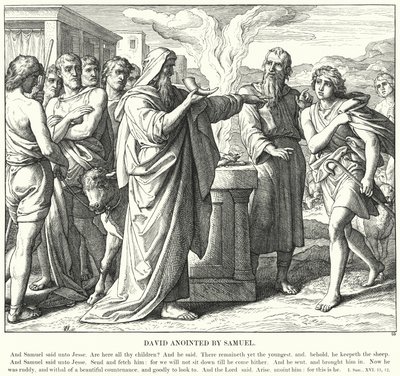 David Anointed by Samuel by Julius (after) Schnorr von Carolsfeld