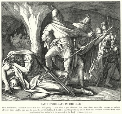 David Spares Saul in the Cave by Julius (after) Schnorr von Carolsfeld