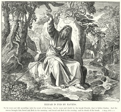 Elijah is Fed by Ravens by Julius (after) Schnorr von Carolsfeld