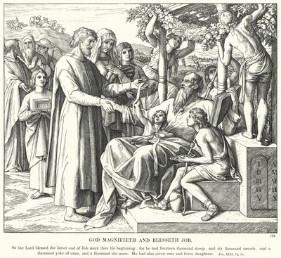 God Magnifies and Blesses Job by Julius (after) Schnorr von Carolsfeld