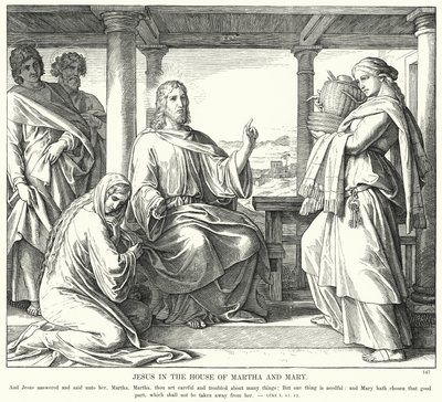 Jesus in the House of Martha and Mary by Julius (after) Schnorr von Carolsfeld