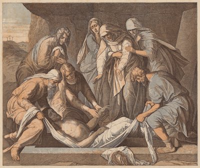 The Entombment of Christ, St John, XIX, 41, 42 by Julius (after) Schnorr von Carolsfeld