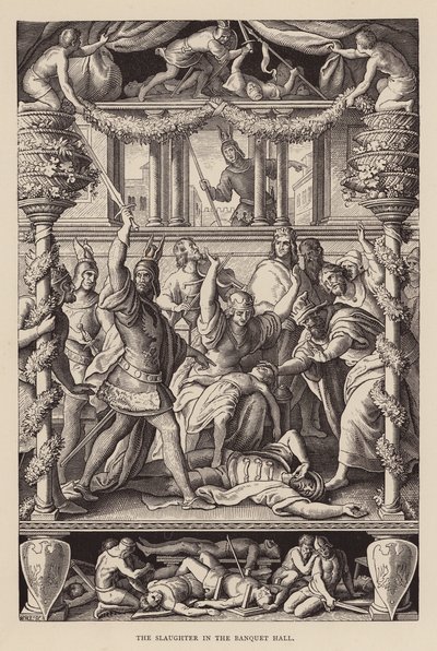The Slaughter in the Banquet Hall by Julius (after) Schnorr von Carolsfeld