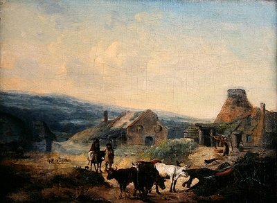 Romantic Rural Scene by Julius Caesar Ibbetson