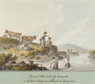 Summer Frolic, Accidentally Discovered in the River Dovey by Julius Caesar Ibbetson