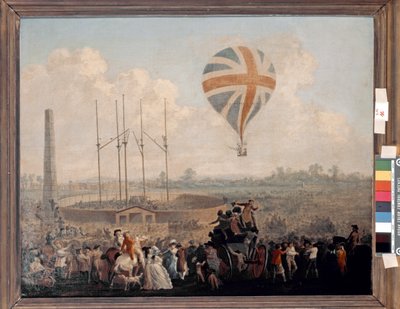 The Second Ascension by Vincenzo Lunardi in London by Julius Caesar Ibbetson