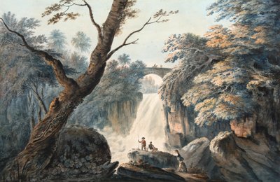 The Waterfall by Julius Caesar Ibbetson