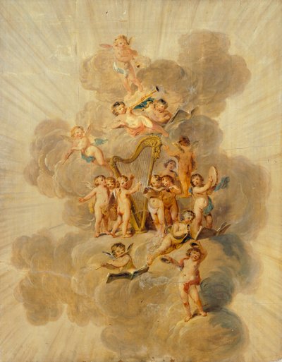 Winged Cherubs with Musical Instruments, late 18th or early 19th century by Julius Caesar Ibbetson
