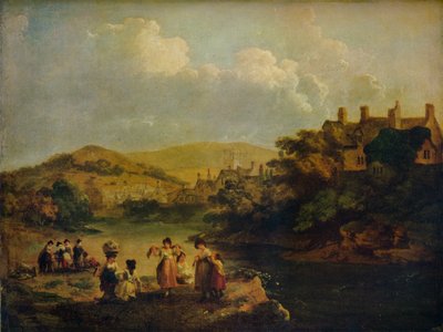 Women Washing Clothes in a Welsh Stream by Julius Caesar Ibbetson