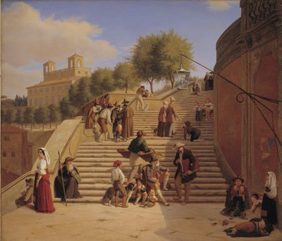 The Upper Flights of the Spanish Steps in Rome by Julius Friedlænder