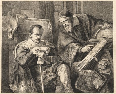 Albrecht von Wallenstein with the astrologer Giovanni Battista Seni by Julius Friedrich Anton (after) Schrader