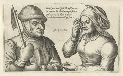Farewell of a Soldier (Puns on the Relationship Between Man and Woman) by Julius Goltzius