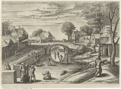 January Ianvarivs (title on object) The Twelve Months (series title) by Julius Goltzius
