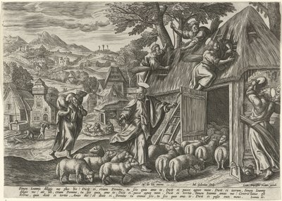 Peter as the Good Shepherd (Parable of the Good Shepherd) by Julius Goltzius