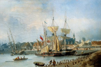 The Entrance of the Port of Dieppe by Julius Hintz