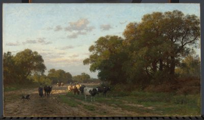 Landscape in Drenthe by Julius Jacobus de Sande Bakhuizen