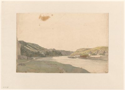 View of the Maas by Julius Jacobus van de Sande Bakhuyzen