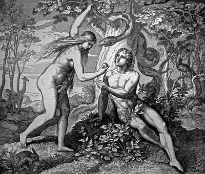 Adam and Eve with the Apple by Julius Schnorr von Carolsfeld