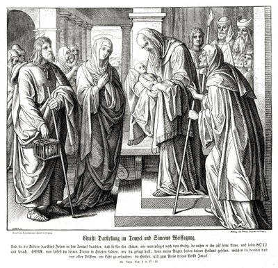 Christ is presented in the temple, Gospel of Luke by Julius Schnorr von Carolsfeld