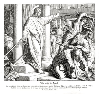 Cleansing of the temple, Gospel of John by Julius Schnorr von Carolsfeld