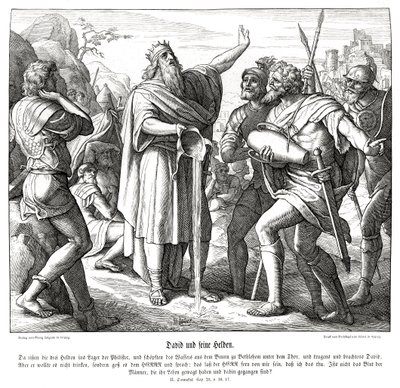 David and the Three Mighty Men, 2 Samuel by Julius Schnorr von Carolsfeld