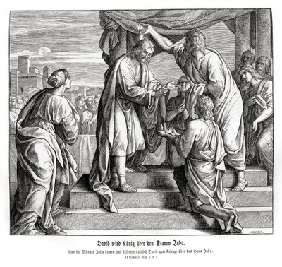 David becomes king of Judah, 2 Samuel by Julius Schnorr von Carolsfeld