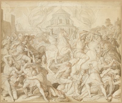 Defeat of Wittekind near Bürberg by Julius Schnorr von Carolsfeld