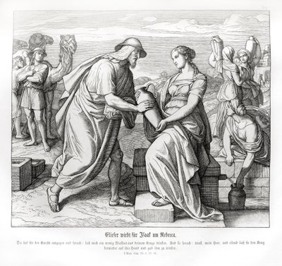 Eliezer and Rebecca at the Well by Julius Schnorr von Carolsfeld