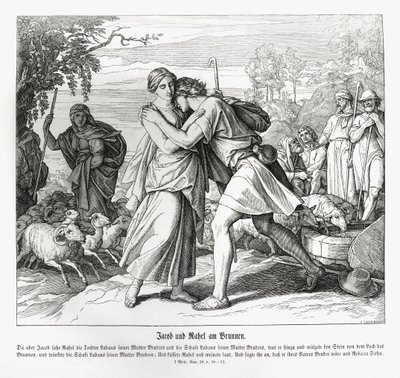 Jacob and Rachel at the well, Genesis by Julius Schnorr von Carolsfeld