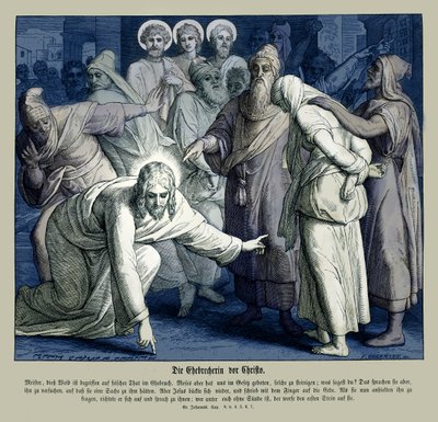 Jesus and the Adulterous Woman, Gospel of John by Julius Schnorr von Carolsfeld