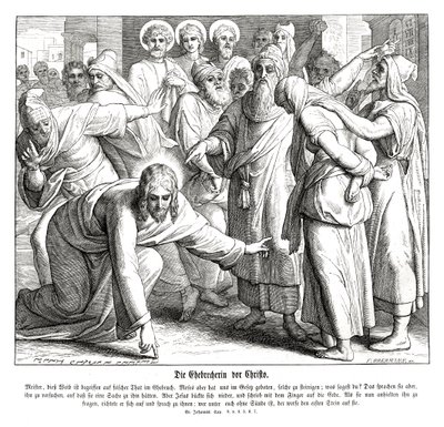 Jesus and the adulterous woman, Gospel of John by Julius Schnorr von Carolsfeld