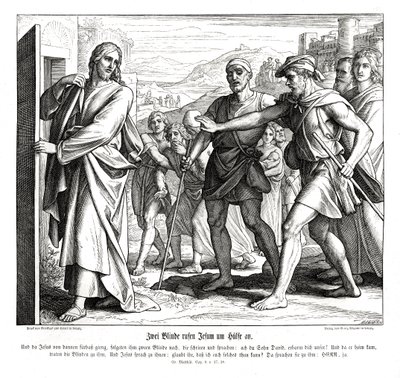 Jesus and the blind men, Gospel of Matthew by Julius Schnorr von Carolsfeld