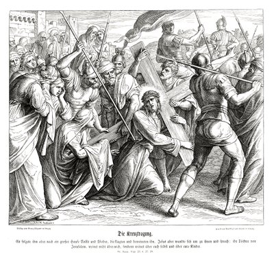Jesus carrying the cross, Gospel of Luke by Julius Schnorr von Carolsfeld