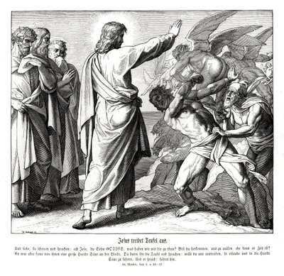 Jesus casts out the demons, Gospel of Matthew by Julius Schnorr von Carolsfeld