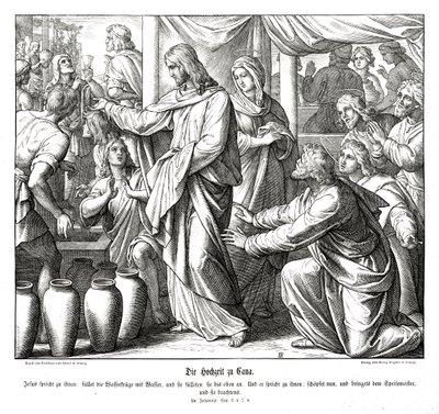 Jesus changes water into wine, Gospel of John by Julius Schnorr von Carolsfeld