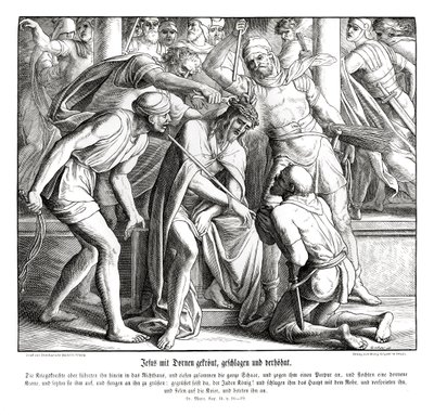 Jesus is Given a Crown of Thorns, Gospel of Mark by Julius Schnorr von Carolsfeld