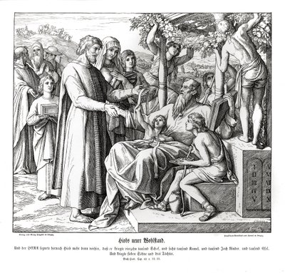 Job is rewarded, Job by Julius Schnorr von Carolsfeld