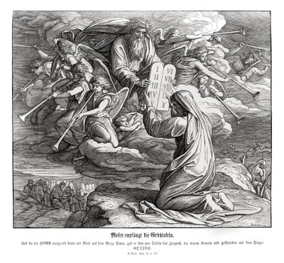 Moses Receives the Commandments, Exodus by Julius Schnorr von Carolsfeld