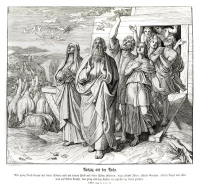Noah and his family after the flood, Genesis by Julius Schnorr von Carolsfeld