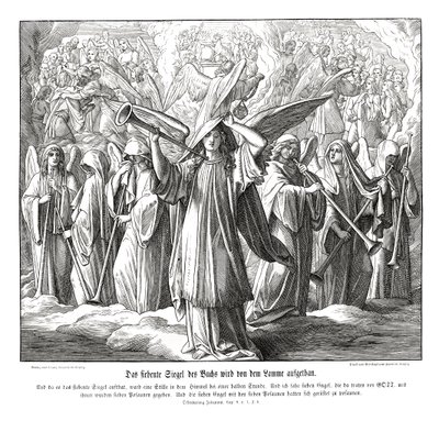 Opening of the seventh seal by the Lamb, Revelation by Julius Schnorr von Carolsfeld
