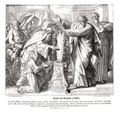 Paul and Barnabus in Lystria, Acts of the Apostles by Julius Schnorr von Carolsfeld
