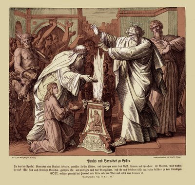 Paul and Barnabus in Lystria, Acts of the Apostles by Julius Schnorr von Carolsfeld