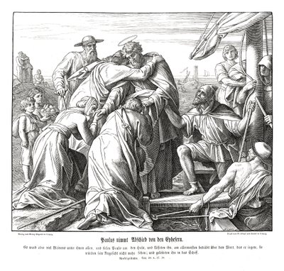 Paul Leaves the Ephesians, Acts of the Apostles by Julius Schnorr von Carolsfeld