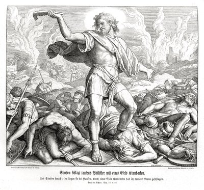 Samson Slays a Thousand Philistines, Judges by Julius Schnorr von Carolsfeld