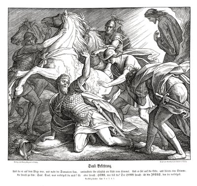 Saul on the road to Damascus, Acts of the Apostles by Julius Schnorr von Carolsfeld
